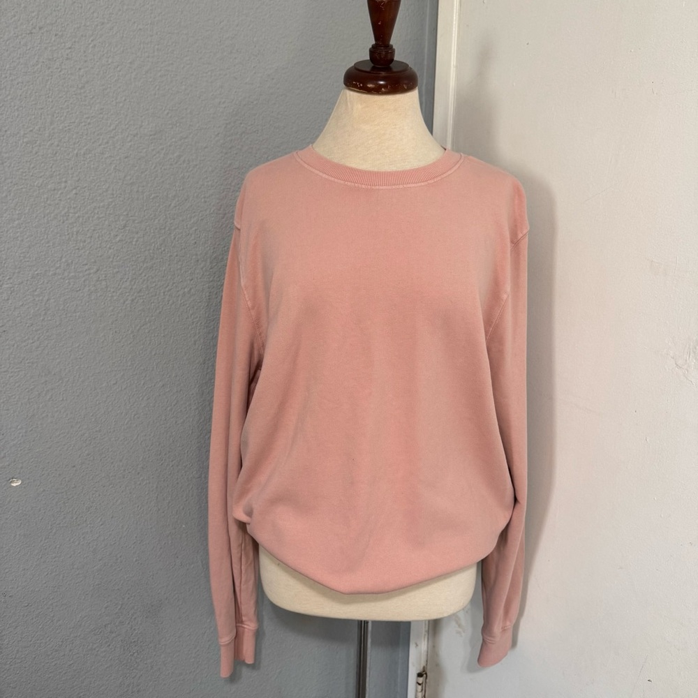 Goodfellow & Co Women Soft Pink Top Relaxed Round Neck Sweater Size L